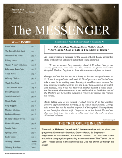 Messenger March 2015 - Peace Lutheran Church of Rosendale
