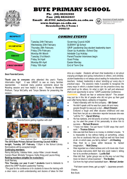 Latest Newsletter - Bute Primary School