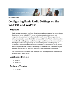 Configuring Basic Radio Settings on the WAP131 and WAP351