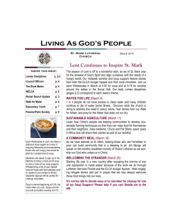 March 2015 Newsletter - St Mark Lutheran Church Dunedin
