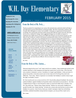 February 2015 Newsletter - W.H. Day Elementary School