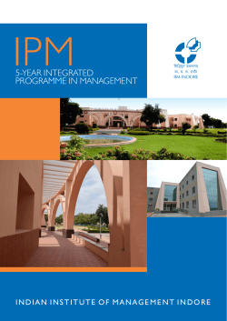 5-YEAR INTEGRATED PROGRAMME IN MANAGEMENT