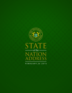 StAtE OF thE NAtiON AddRESS