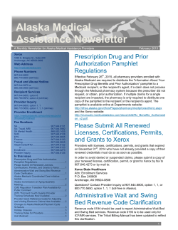 Alaska Medical Assistance Newsletter