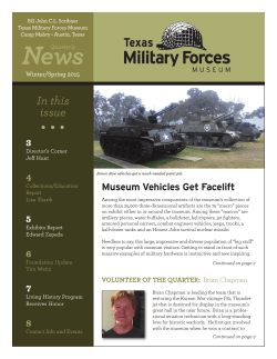 In this issue - The Texas Military Force Museum
