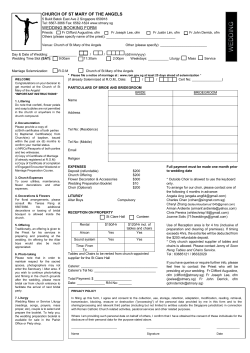 Wedding Booking Form - Church of St Mary of the Angels