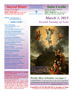 March 1, 2015 - Saint Cecilia Catholic Church