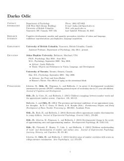 CV - Darko Odic - University of British Columbia