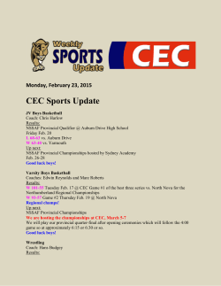 Monday, February 23, 2015 CEC Sports Update