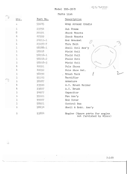 Parts List SS3000/A