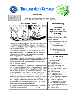 March 2015 Newsletter - Guadalupe County Master Gardeners