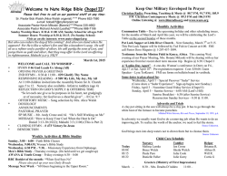 Welcome to Nute Ridge Bible Chapel II! Keep Our Military