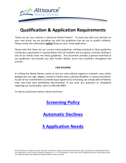 Qualification & Application Requirements Screening