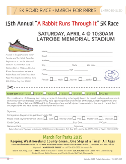 15th Annual “A Rabbit Runs Through It” 5K Race