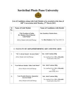 List of Candidates awarded with Gold Medals to