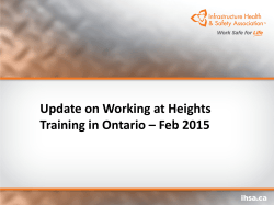 Update on Working at Heights Training in Ontario – Feb 2015