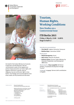 Event: Tourism, Human Rights, Working Conditions