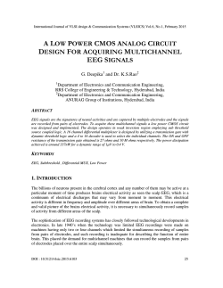 A LOW POWER CMOS ANALOG CIRCUIT