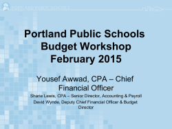 Presentation - Portland Public Schools