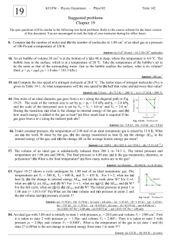 Suggested problems Chapter 19