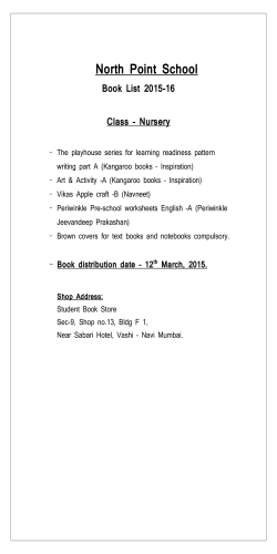 Book List 2015 for Nursery to XII