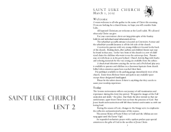 Lent 2 2015 ABC - The Evangelical Lutheran Church of Saint Luke