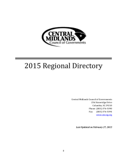 2015 Regional Directory - Central Midlands Council of Governments