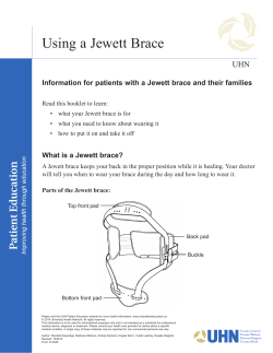 Using a Jewett Brace - the University Health Network