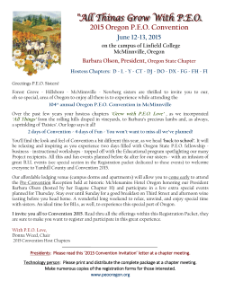 2015 Oregon P.E.O. Convention