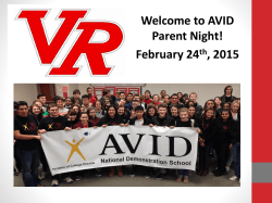 AVID Parent Night! February 24th, 2015