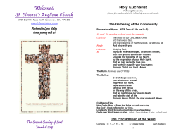Lent 2 : March 01, 2015 - St. Clement`s Anglican Church