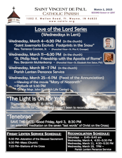 Current Bulletin - St. Vincent de Paul Catholic Church