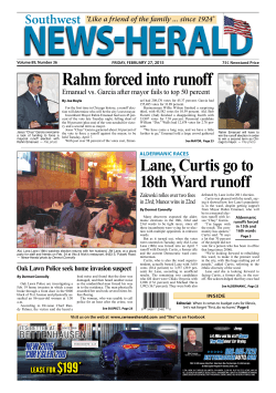Rahm forced into runoff - Southwest Community News Group, LLC