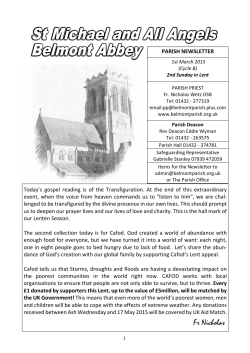 1 March 2015 - Belmont Abbey Parish