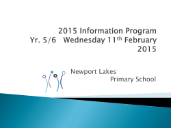Grade 5/6 Information Session - Newport Lakes Primary School