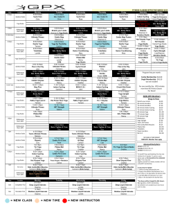 GPX schedule - Bellevue Club