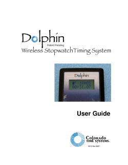 CTS Dolphin Wireless Stopwatch Timing System User Guide