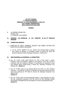 7th CITY COUNCIL 7th REGULAR SESSION FEBRUARY 25, 2015