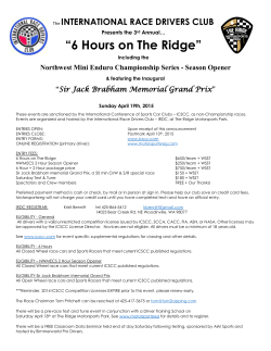 “6 Hours on The Ridge” - International Conference of Sports Car Clubs