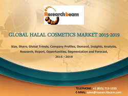 GLOBAL HALAL COSMETICS MARKET 2015-2019