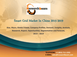 Smart Grid Market In China 2015-2019