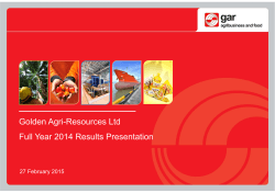 Golden Agri-Resources Ltd Full Year 2014 Results Presentation