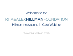 here - The Rita & Alex Hillman Foundation
