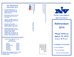 Referendum Brochure  - Northern Valley Regional High School