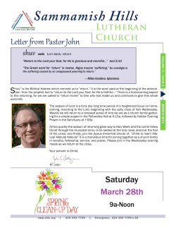 Newsletter 4 - Sammamish Hills Lutheran Church