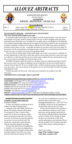 March 2015 - Knight of Columbus Allouez 658