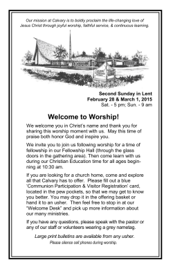 Welcome to Worship! - Calvary Lutheran Church