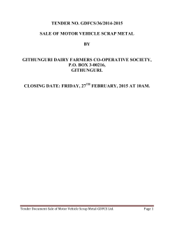 tender no. gdfcs/36/2014-2015 sale of motor vehicle scrap metal by