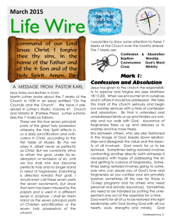 March Life Wire 2015 - Christ the Good Shepherd Lutheran