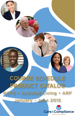 course schedule product catalog - Care and Compliance Group, Inc.